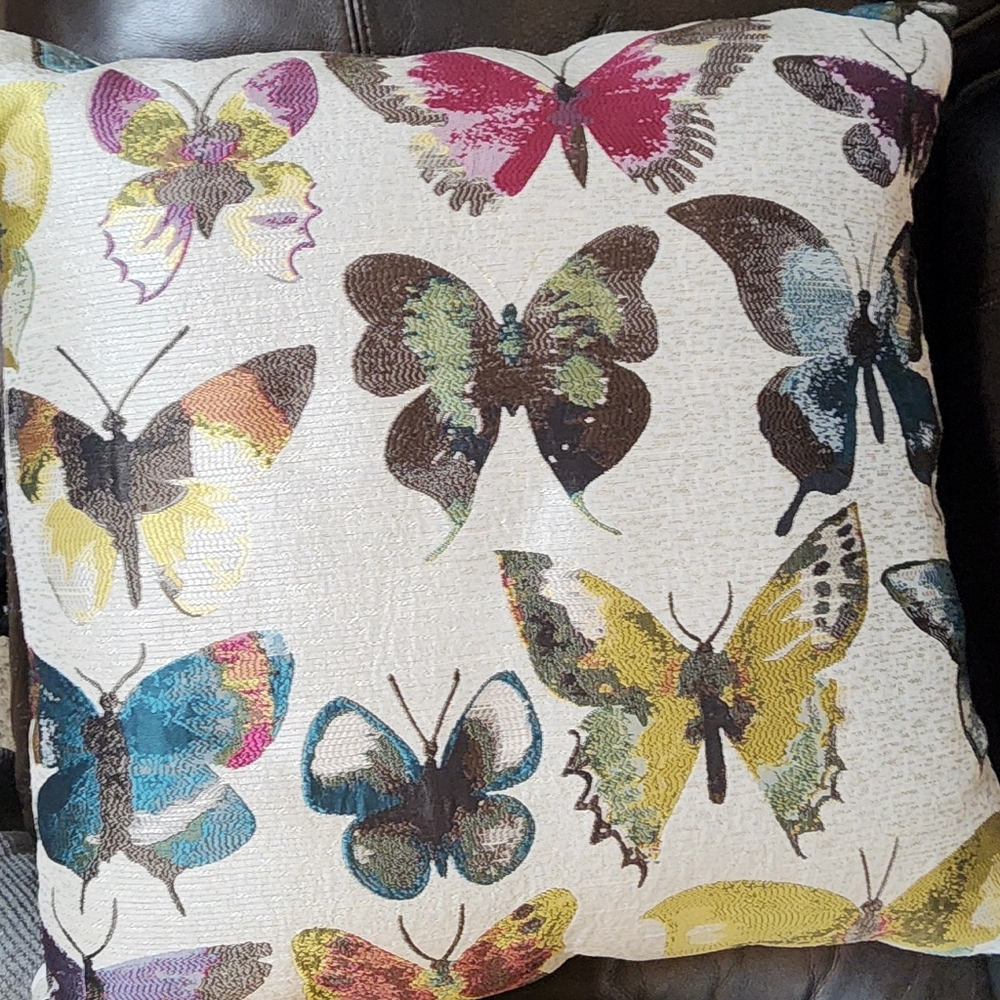 Tapestry Butterfly Pattern Throw Pillow